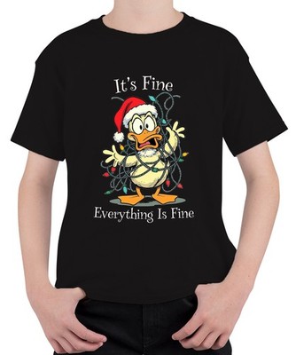 It's Fine Everything Is Fine Ente Weihnachten Lichterkette lustig Unisex Kinder 