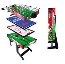 biliardino legno calcetto richiudibile ITALIA + biliardo pingpong hockey 4 in 1