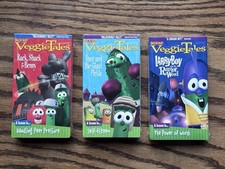 RARE Lot Of Three 3 Sealed Veggie Tales VHS Tapes 1990s New Old Stock