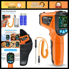 Non-Contact Infrared Thermometer Gun, Digital Laser Temp Gun with LCD Display, -