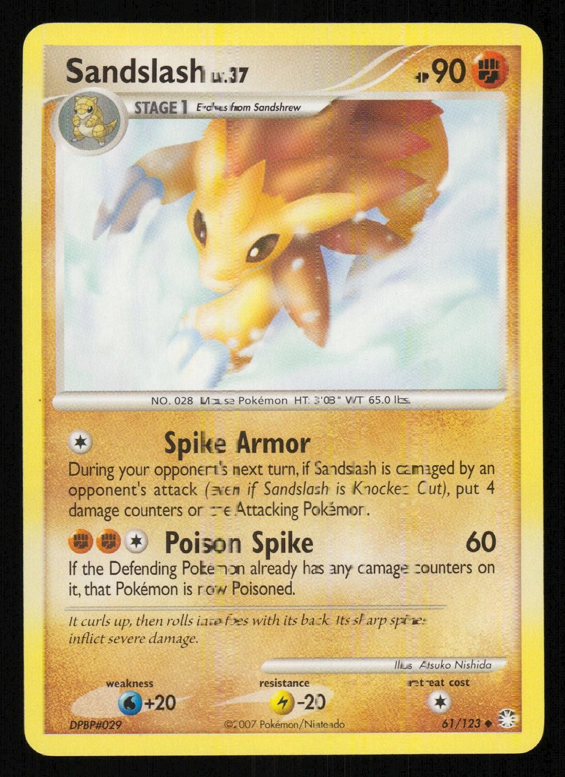 Sandslash 61/123 Uncommon Mysterious Treasures Pokemon Lightly Played