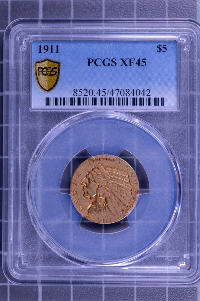 1911 $5 Indian Head Gold PCGS XF45 – Strong Detail Early Gold - Image 3 of 4