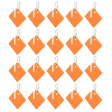 20 Pcs Key Tags Plastic Slotted Tags with Metal Snap Hooks Orange