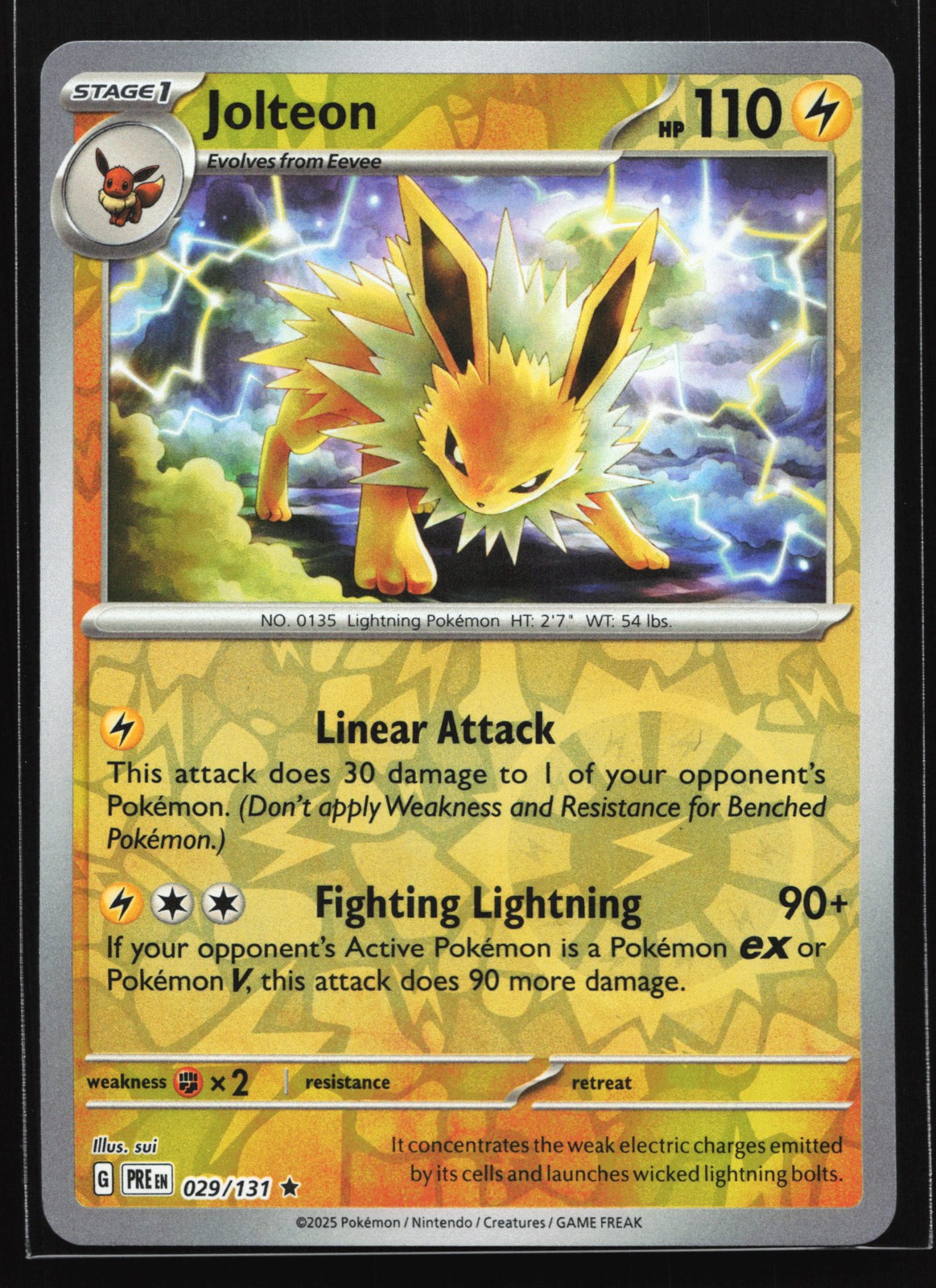 Jolteon 029/131 SV: Prismatic Evolutions Reverse Holo Rare Pokemon Card