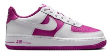 NWOB Big Kid's Nike Air Force 1 BG White/Hot Fuchsia HV0938-100 Sz 5Y