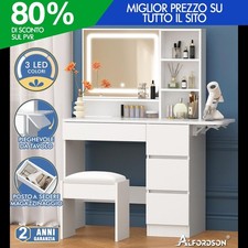 ALFORDSON Toeletta Sgabello Trucco Specchio LED Vanità Scrivania Camera da Letto