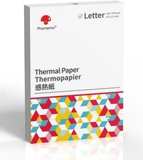 Phomemo Thermal Printer Paper 8.5 x 11 Inch, Advanced 100 Sheets, Black 