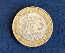 Rare £2 Coin William Shakespeare Comedies 2016 Two Pounds Coin Jester Comedy