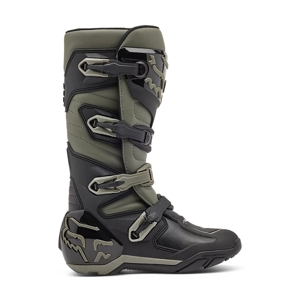 Fox Racing Mens Comp X Off Road Boots Buckle Closure Full Coverage Grey/Black Foto 2 de 4