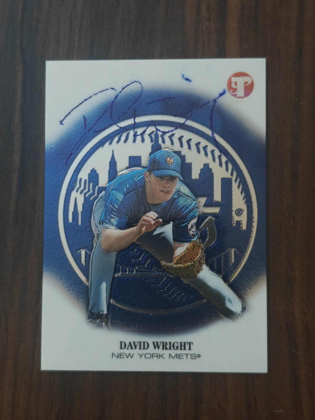 2002 TOPPS PRISTINE DAVID WRIGHT #166 RC SIGNED AUTOGRAPH SHARP