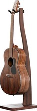 Solid Black Walnut Wood Guitar Stand Floor Acoustic Electric Bass Semi-Curved...