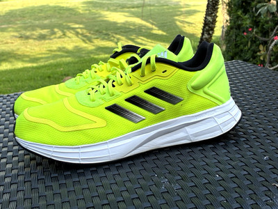 Adidas Duramo 10 Solar Yellow Black Running Shoes Mens 11.5 GW8337