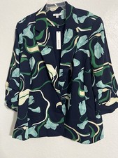 NWT Chico  s Women Size 4 USA XXL Jacket Blazer Lined Pockets Open Front 3/4 Slv