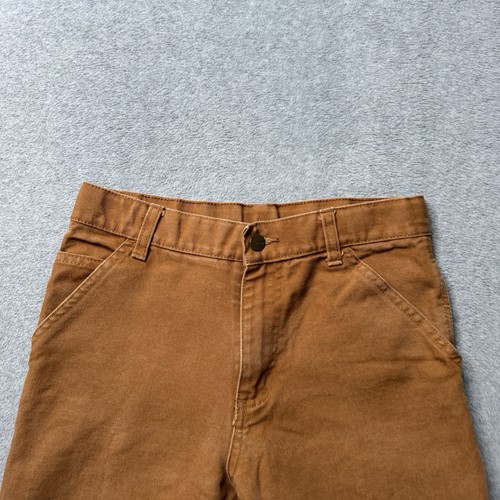 Carhartt Pants Boys 12 Brown Cotton Dungarees Canvas Workwear Utility Kids - Picture 5 of 14