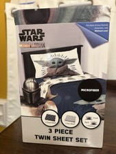 Star Wars The Mandelorian 3 Piece Twin Sheet Set Microfiber NWT
