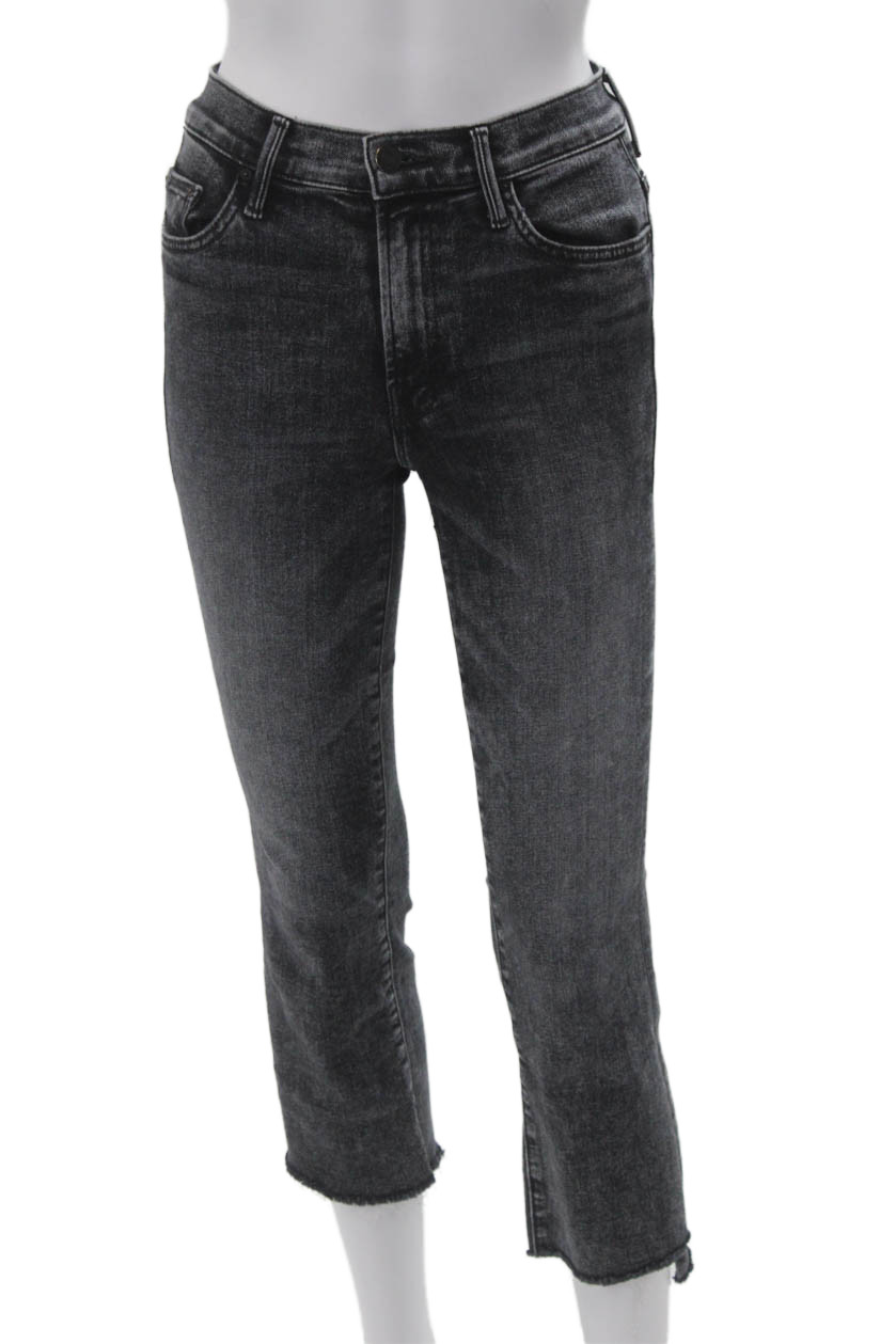 Mother Women Ankle Cropped Dark Gray Jeans Mid Rise Button Size 24Free Shipping in US $100+ Orders | $6.95 Orders Below