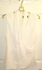 Gorgeous Ephemeral Silk Blouse w/ Self Scarf  Sz S *