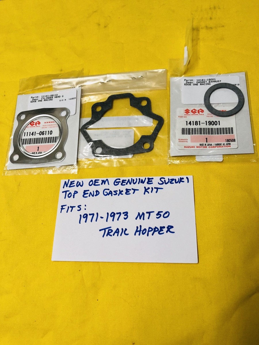 NEW OEM SUZUKI Top End Gasket Kit, 1971-73 MT50 TRAIL HOPPER