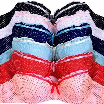 NEW Sofra Womens 34B 6 Pack Bra Ruffle Polka Dot Print Bras Bundle Set Underwire