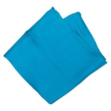 Mens Silk Pocket Square Handkerchief Turquoise Blue Solid Hanky Scarf 12.5"