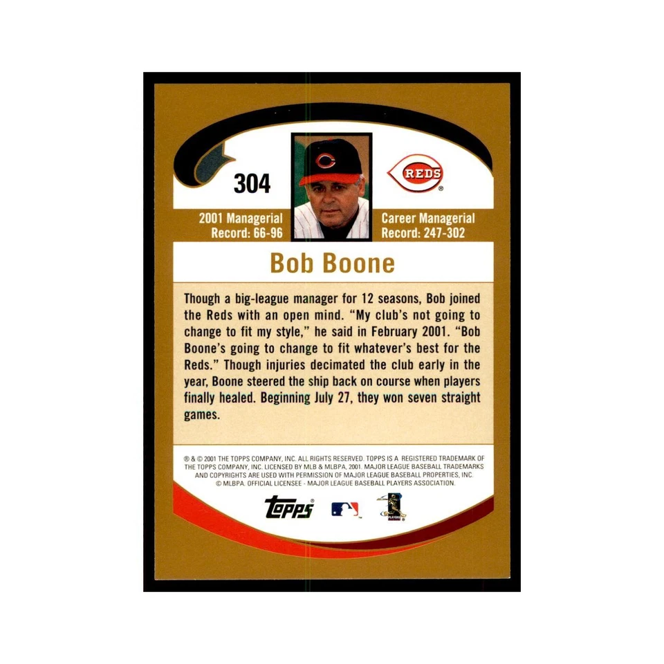 2002 Topps Home Team Advantage Bob Boone Baseball Cards #304 - Image 2 of 3