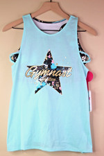 Justice Girls Gymnast Tank w/ Built in Bra Green Size XL 16/18 