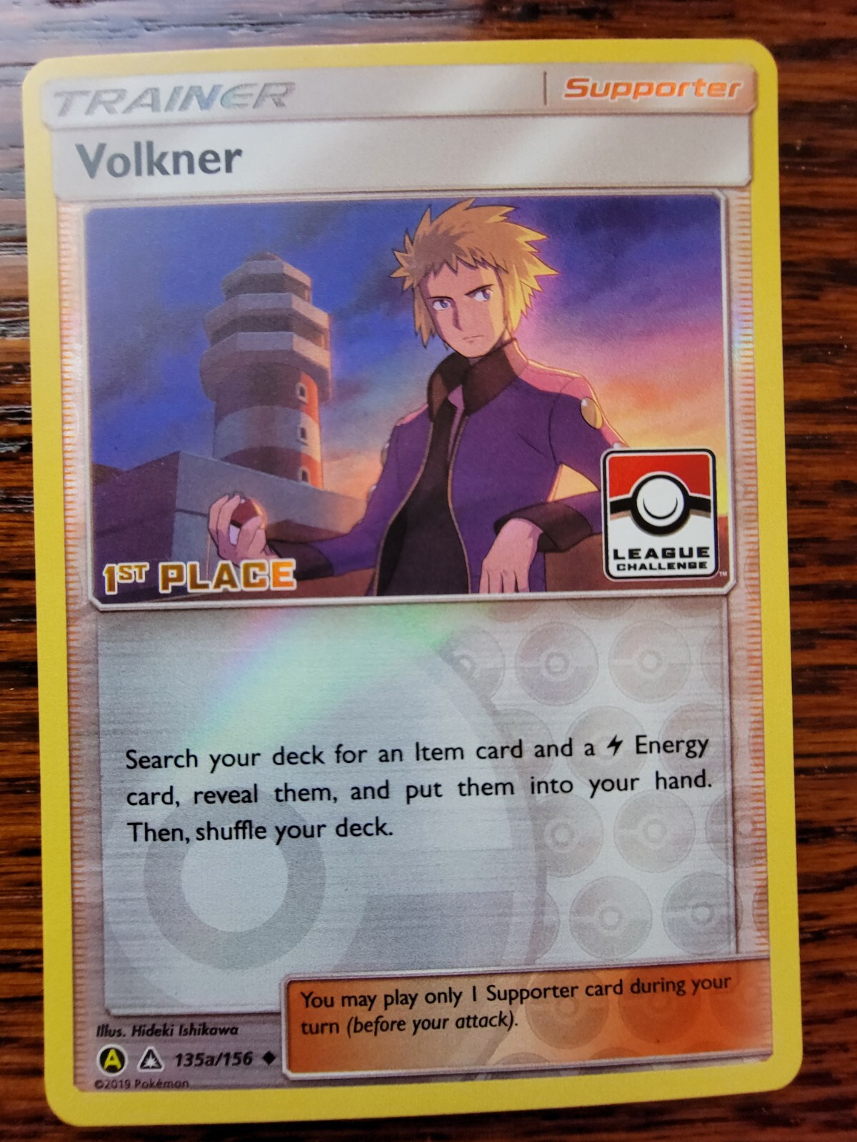 Volkner - League Challenge Promo 135a/156 - 1st Place Reverse Holo - LP Pokemon