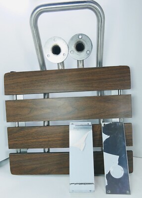 ASI American Specialities FOLDING Retractable SHOWER SEAT Stainless WOOD U.S.A.