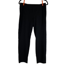 Eileen Fisher Pull On Pants S Navy Blue Straight Leg Elastic Waist