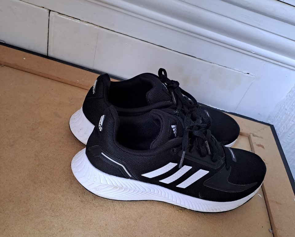 UK Size 5 Adidas Women's Ladies Black White Sneakers Trainers EU 38