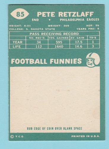 1960 Topps Football Singles - SELECT FROM A VARIETY OF CARDS - - Picture 73 of 151