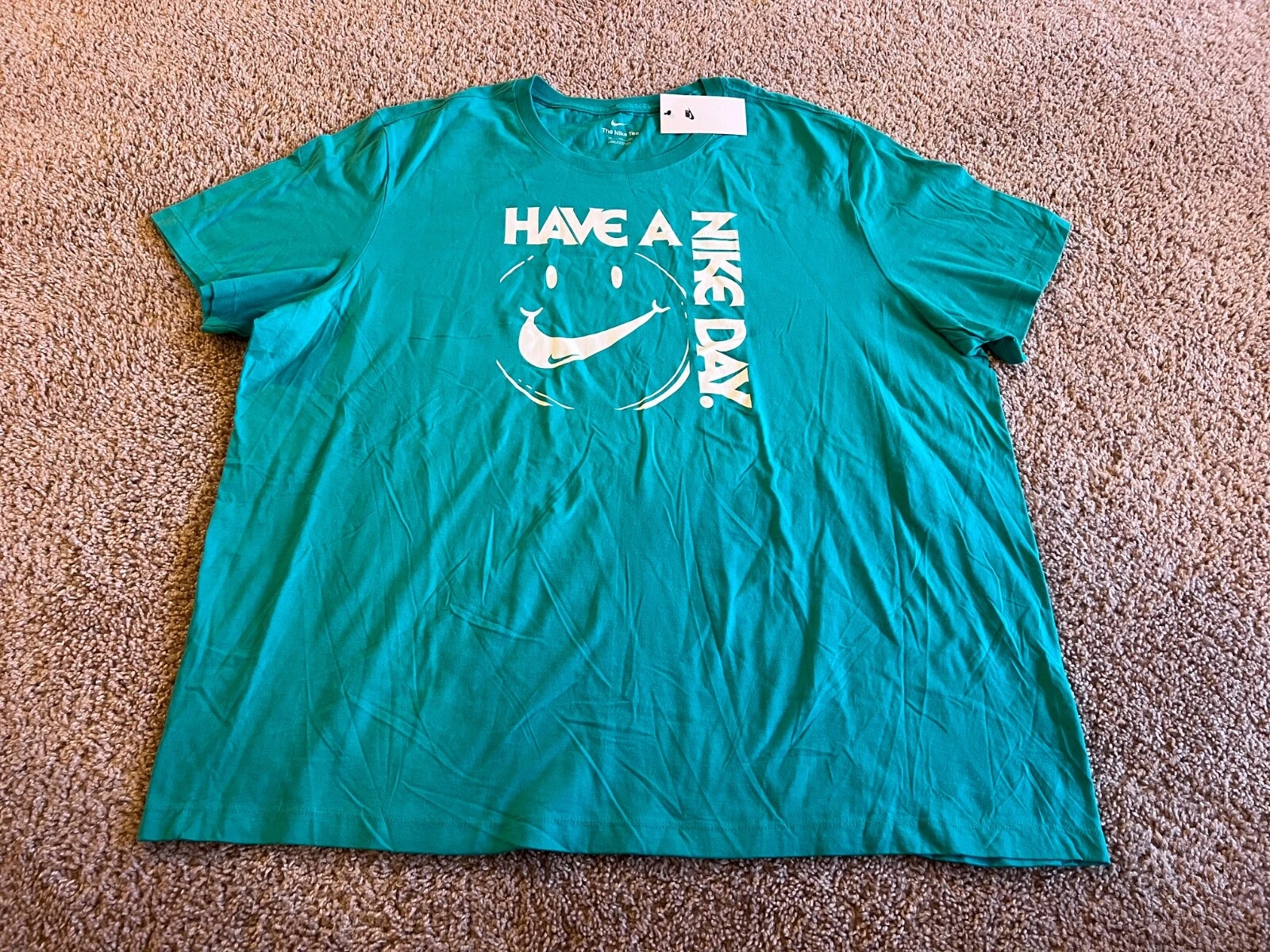 Have A Nike Air Max Day green blue turquoise t shirt smiley face swoosh smile 3X