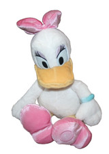 Disney Store 17" Core Daisy Duck Pink Bow Stuffed Plush Character Mickey Mouse