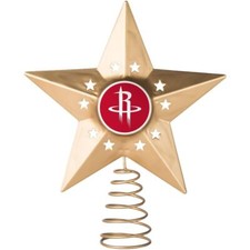 NBA Team Logo Metal Gold Star Tree Topper (Houston Rockets)