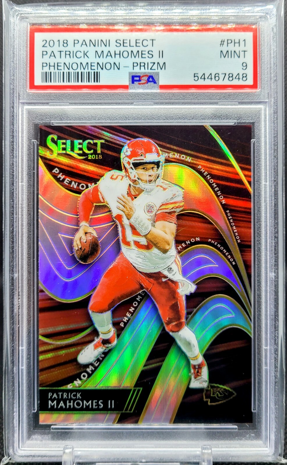 2018 Select Phenomenon Silver Prizm PATRICK MAHOMES #PH1 KC Chiefs PSA 9 Low POP