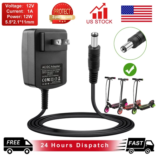 12V 1A AC DC Adapter for Razor Power Core 90 E90 E95 95 Charger Electric Scooter