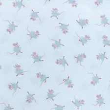 Dear Stella On Pointe Tiny Mice Dancing Nutcracker Ballet # 1052 OOP Fabric BTFQ