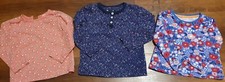 Bundle of Three pretty flowery baby gir long sleeved tops Age 9 To 12 Months 
