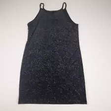 Wild Fable Womens Black Velvet Ribbed Glitter Spaghetti Strap Dress Size XL