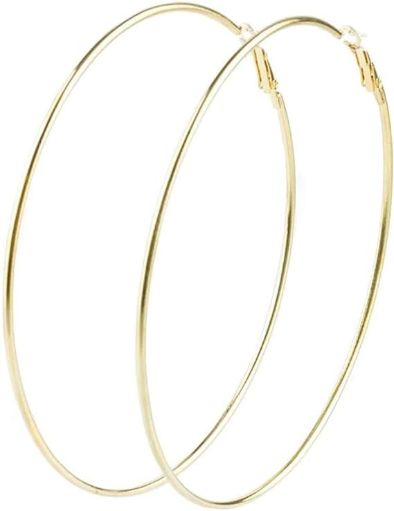 Lightweight Oversized Thin Hoop Earrings Fashion Jewellery Gold
