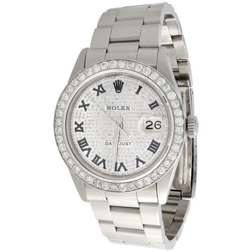 Da Uomo Rolex Datejust 36mm ROMANO # Diamond Dial orologio OYSTER in  acciaio inox 4 ct. | eBay