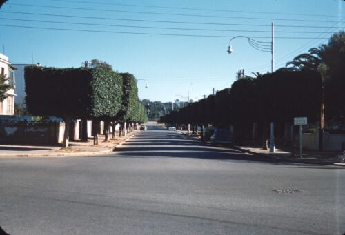 1955 Street Neighborhood Rabat Morocco Africa Red Border Kodachrome Slide - Picture 1 of 3