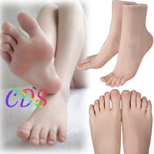 NEW Platinum Silicone Female Vein Feet Mannequin Big Feet High Arch Foot Size 37