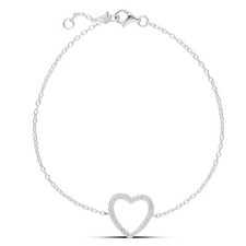Sterling Silver Heart bracelet, Girl's, teenager, Mum, Daughter, Sister, Happy B