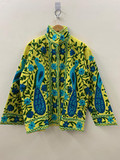 Cotton Suzani Peacock Embroidery Jacket Winter Boho Jacket Coat Cotton Coat