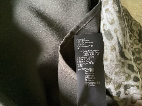 IKKS Women’s Size 42 (US 12) Silk Sage Animal Print Sleeveless Drop Waist Dress - Picture 9 of 12