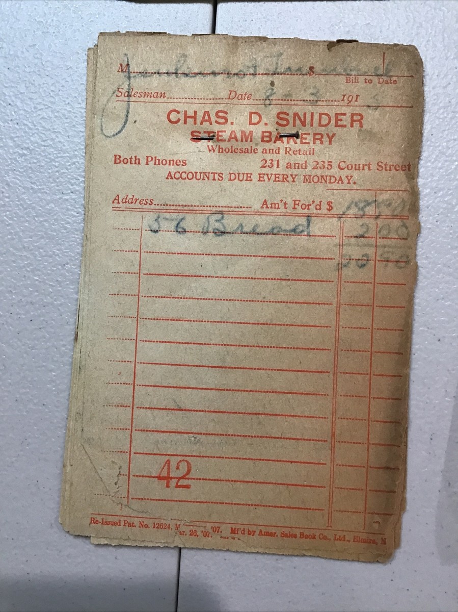 1914-1915 Creamery & Bakery Order Sheet Receipt Lot Dayton