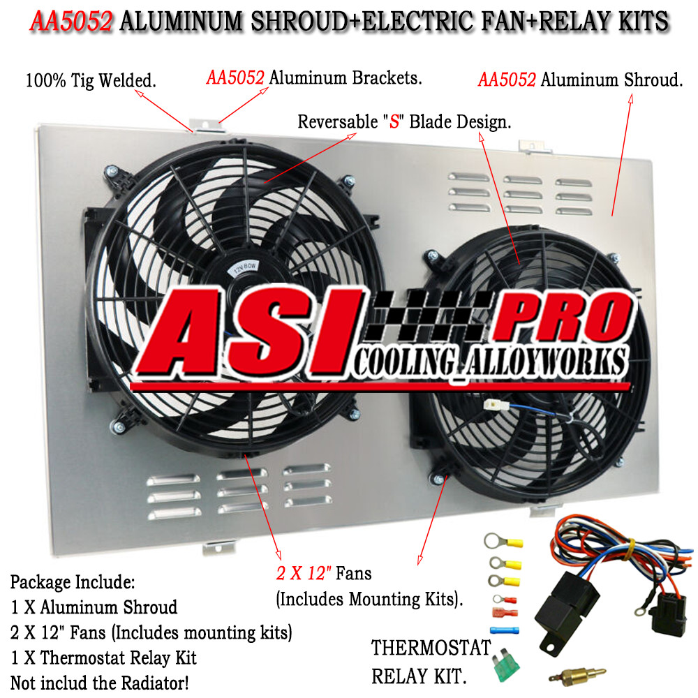 Radiator Electric Fan+Shroud Relay For 1994-2000 96 Chevy C/K 2500 3500 Suburban-image