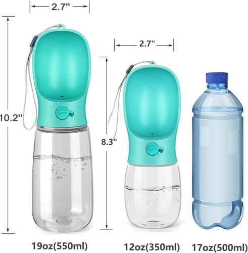 19oz Leak-Proof Dog Portable Puppy Water Bottle with Feeder - Food Grade Plastic - Picture 14 of 21