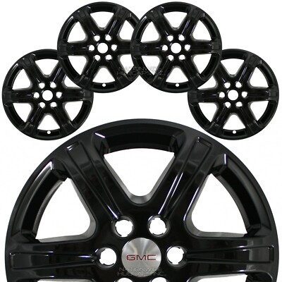 4 fits GMC ACADIA SL 2017-2020 Black 17'' Wheel Skins Hub Caps Rim Covers Overlay
